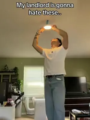Stick on ceiling lights are an apartment must #ledlight #ceilinglight #homelighting #rentershack #dealsforyoudays 