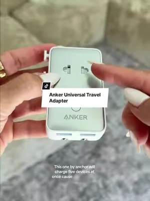 Ankers travel adapter can charge 5 devices at one time and is compatible in 200 countries & regions @ANKER  #traveladapter #travelessentials #travelaccessories #dealsforyoudays #tiktokshopcreatorpicks 