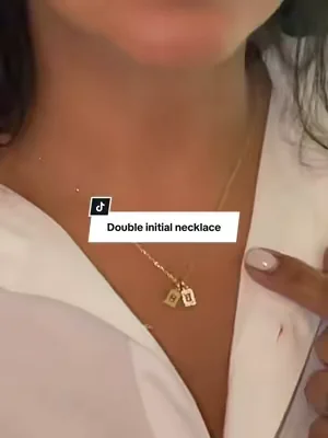Pretty double tag initial necklace! Super dainty. #initialnecklaces #dogtagnecklace #dealsforyoudays #tiktokshopcreatorpicks #tiktokshopsummerturnup @PAVOI 