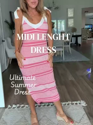 Summer Bodycon dress with stretch! Perfect for all your summer events. Super comfortable and stretchy. #SummerFashion #dealsforyoudays #styleover40 #summerdress #summerwins 
