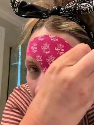 Queen forehead tape for the win! #wrinkle #forehead #dealsforyoudays #face #skinroutine 