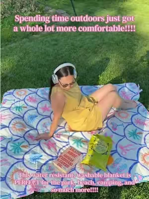 This is perfect for an outdoor excursion - we just got back from the beach and I would’ve loved this for the sand!!!!! #Outdoors #beach #camping #nature #blanket 