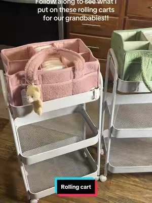 3 tier rolling carts for our grandbabies that are coming soon! #rollingcart #babyshower #newmoms #babyboy #babygirl 
