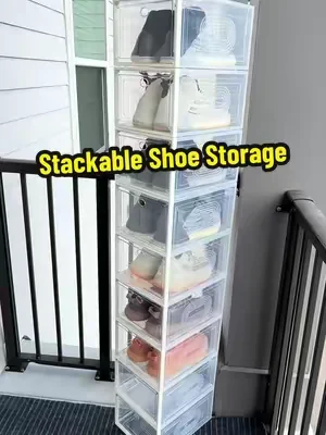 7CODE Thicken & Sturdy 24 Pack Stackable Shoe Storage Boxes #dealsforyoudays #summerwins #stackableshoeboxes #shoestorage 