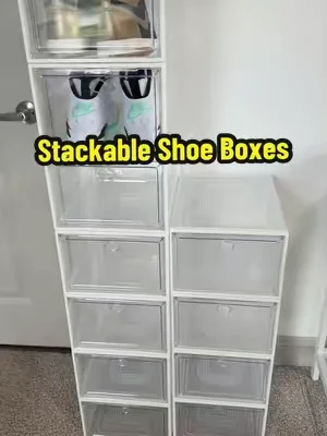 7code stackable thick and sturdy shoe storage boxes #shoestorage #stackableshoestorage #dealsforyoudays #summerwins #shoeboxes 