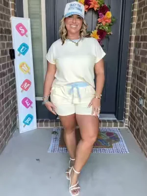 Loving the color combo 🩵💛#2pieceset #casualoutfits #easyoutfits #DealsForYouDays #summerwins 