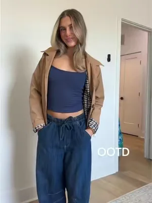 here’s what I’m wearing today 🤭 my favorite oversized horseshoe jeans with a built in bra tank top and my favorite lightweight layering jacket with the plaid interior lining  #outfitinspo #OOTD #whatiwore #whatimwearing #dealsforyoudays @Uaneo @Klassy Network @Gap 