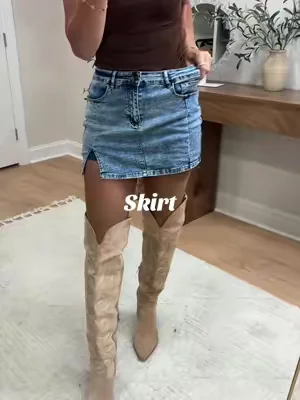 Finally a skirt for the moms #skirt #skort #jeanskirt 