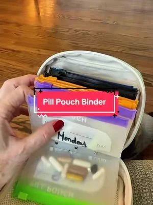 Pill organizer with 14 color-coded pouches for a real supplement routine, this finally solved everything for me. #pillorganizer #supplementorganizer #wellnessover50 #healthjourney #dealsforyoudays 