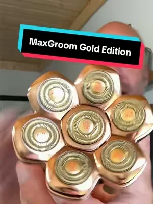 The MaxGroom 7D Gold edition features long battery life, titanium blades that are hypoallergenic! @Maxgroom.Life #baldhead #dealsforyoudays #headshaver #headshave #hypoallergenic 