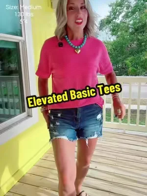 Elevated basic tops are what every girl needs in her wardrobe. #elevatedbasics #basictees #SummerWins #dealsforyoudays @EVALESS 