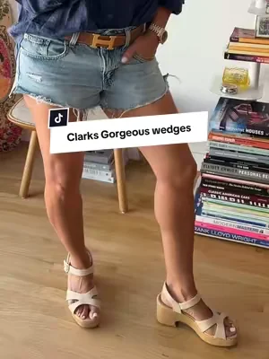Perfect platform wedge with a foam foot bed for all day where! Love the twist design on the top with an adjustable ankle strap as well! #clarksplatformshoes #platformwedges #summerplatformwedges #tiktokshopcreatorpicks #dealsforyoudays @QVC, Inc 