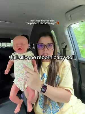 She actually needs a bath after rolling around the back seat where toddlers are #rebornbabydoll #rebornbaby #siliconebabydoll #siliconebaby #siliconedoll 