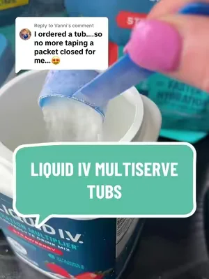 Replying to @Vanni these newer tubs are perfect for people who don’t like to use the whole packet or some people even use two packets! @@Liquid I.V.##dealsforyoudays##electroytes##hydration