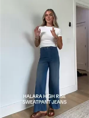 not sure I’ll go back to wearing real denim jeans after trying these knit sweatpant style jeans they are insane so comfortable and really reinventing denim 5’4/xs  #sweatpantjeans #comfortablejeans #dealsforyoudays #halara #stretchyjeans @Halara 