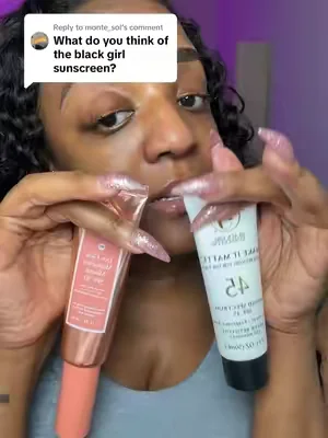Replying to @monte_sol I like both sunscreens! ☺️ just depends on your preference. Both sunscreen looks good under makeup! I hope this helps. #blackgirlsunscreen #naturium #sunscreentips #DealsForYouDays #spf50 