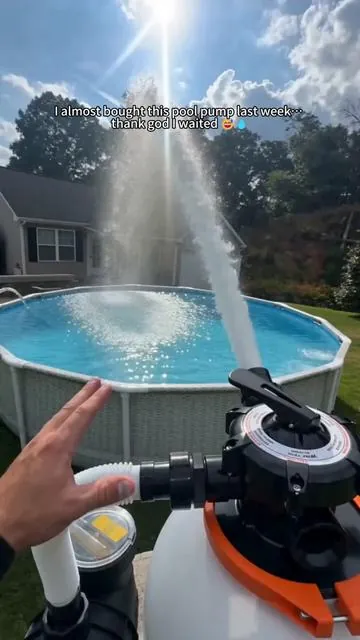 Still dealing with cloudy pool water? This sand filter keeps your pool clean with less maintenance. #VEVORTools #PoolCleaning #SandFilterSystem #PoolTok #BackyardGoals #OutdoorLiving #HomeImprovement