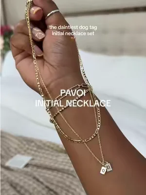 Got my daughters initial and I’m obsessed! So cute to stack! @PAVOI #pavoi #dogtagnecklace #initialnecklace #daintynecklace #pavoijewelry 