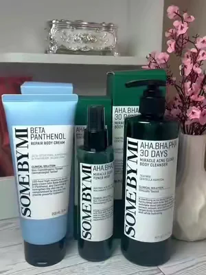 MEGAREABJA!! @SOME BY MI Rutina de 3 pasos para el cuidado corporal si tienes acné manchas híperpigmentación pueden utilizarlos hombres y mujeres #dealsforyoudays #tiktokshopdealsforyoudays 