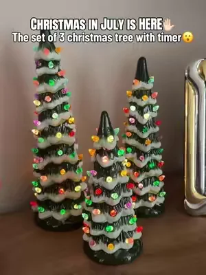 This Set of 3 ceramic christmas trees wont last long‼️🏃🏻‍♀️💨#christmasdecor #christmastree 