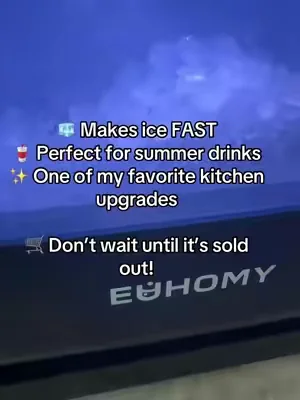 If your ice maker can’t keep up, you need this. 🧊 It makes ice fast, looks great on the counter, and keeps my drinks cold all day long. One of those things you don’t realize you need until you have it. #IceMaker #Euhomy #SummerWins #SummerVibes #DealsForYouDays