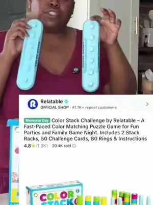 Replying to @hearttalkdaily first of all that is an amazing price. Second I hope you love it. If you got it from me or @Relatable than definitely got the right one! #familygamenightchallenge #gamenightfun #colorstackchallenge #