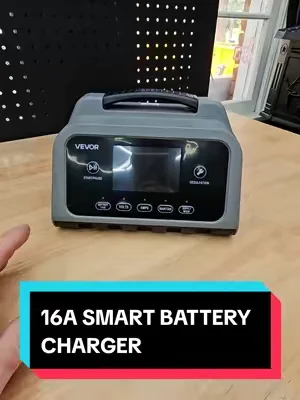 VEVOR 16A SMART BATTERY CHARGER, 6V, 12V, 24V, 36V, 48V, 60V, 72V, CHARGER OR MAINTAINER, LARGE LCD SCREEN. #batterycharger #batterychargers #tiktokshopcreatorpicks #summervibes #dealsforyoudays @VEVOR Store @CreatorCollab_Mabel @Haidee_Collab 
