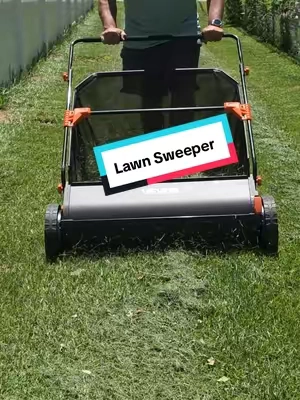 Lawnsweeper by vevor This is a quick and efficient way to pickup lawn debris lots of different sizes to choose from. #lawnsweeper #lawncarenut #lawntok #vevor #dealsforyoudays 