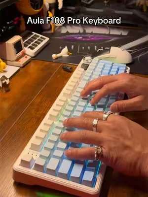 The Aula F108 Pro restock has just hit! This full sized mechanical keyboard has the creamiest sounds! Truly one of the best budget keyboards that comes with a mini screen, knob, and tons of RGB! From the side bar, to the keycaps, and the extra RGB bar above your keycaps. TriMode connectivity allows for wired or wireless connection to almost any device! Use this keyboard with your tablet, laptops gamingpc, and even a gaming console! #keyboard #mechanicalkeyboard #dealsforyoudays #keyboardasmr #creatorsearchinsights  