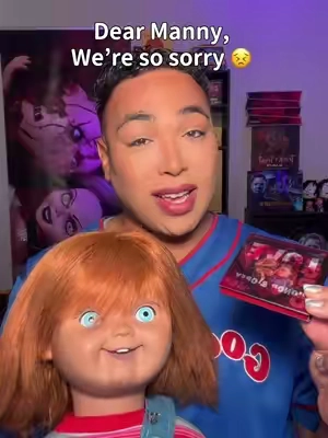 Manny we’re so sorry 😭 this was so embarrassing lmao @MannyMua #chucky #chuckymakeup #beauty #blush 