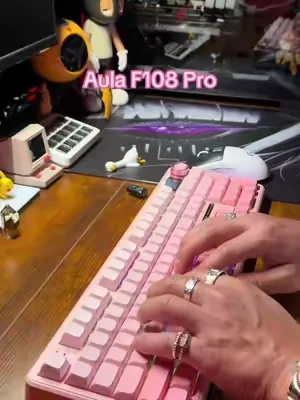 Aula F108 Pro mechanical keyboard in pink is back! But for how long? This full sized keyboard has creamy asmr sounds no matter which switch you chose! These are the Caramel Latte switches! #keyboard #mechanicalkeyboard ##dealsforyoudays##keyboardasmr##creatorsearchinsights 