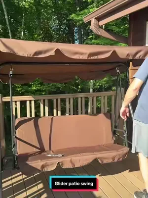 Patio swing with adjustable canopy. Many colors to choose from. #patioswing #porchswing #glider #outdoorliving 
