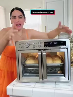 Truco de cocina 2026] Midea Flexify: Horno tostador y freidora de aire 10 en 1 con puertas tipo francés (capacidad de 26,4 cuartos de galón); horno de sobremesa extragrande, cocción un 25 % más rápida y 90 % menos aceite, diseño elegante con ventilador de convección; el regalo de la temporada.#tiktokshopcreatorpicks #dealsforyoudays #horno #airfrayer #cocina 