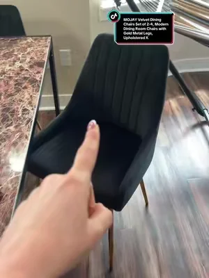 Envío gratis!!✅😍✨súper lindas cómodas y elegantes !! Juego de 2-4 sillas de comedor de terciopelo MOJAY, sillas de comedor modernas con patas de metal dorado, sillas de cocina tapizadas sin brazos, tela de alta calidad, diseño ergonómico, cómodas sillas #chair #modern #elegant #furniture #comfortable 