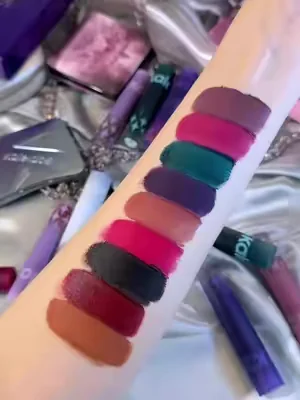 The goth girl summer starter pack. ⛓️💫 🦨 #CloudLabLipClay in Mercury Wave, Rosefire, Agave, Siren, Dune, Cactus Flower, Scorpion Fruit, Rubino and Golden Rosin #altmakeup #mattelipstick #swatch #softgoth