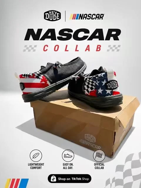 Awesome collaboration with nascar and @HeyDude #tiktokshopcreatorpicks #dealsforyoudays #nascar #heydude #shoes