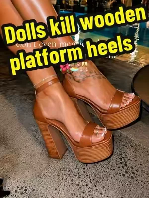 we dk her #SummerFashion #outfitinspo #highheels #platformheels #dealsforyoudays dolls kill wooden platform heels WOW