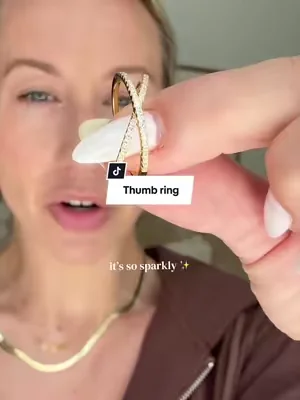 It’s a pretty ring, but as a thumb ring - stunning!  @PAVOI  #thumbring #ringstack #tarnishfreejewelry #dealsforyoudays #tiktokshopcreatorpicks 