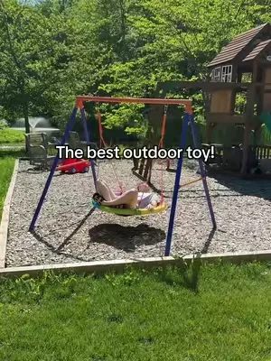 This saucer swing is the best thing in our backyard!!! The entire family loves it!!!  #saucerswing #swing #swings #outdoorplay #giftsforkids 
