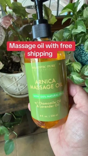 Sore Muscle Massage Oil — w/ Arnica Extract, Chamomile Oil & Lavender Oil | 8 fl oz | Soothing Muscle & Joint Body Oil Moisture Body Care Oil Gentle Plant Flower##dealsforyoudays
