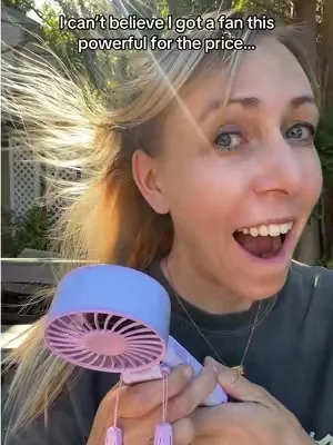 This portable rechargeable handheld fan is so powerful - especially for its size! This fan is perfect for summer.