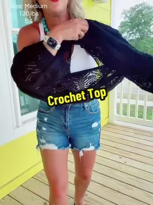 Cover your arms and stay cool at the same time with this crochet top. #crochettop #SummerWins #dealsforyoudays #SummerFashion @DOKOTOO-US 
