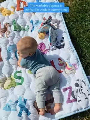 and it's less than $25 right now! I really wish I had this several months ago because we were using thin blankets that were not as comfy. #tummytime #playmat #babymusthaves #summeressentials #DealsForYouDays 