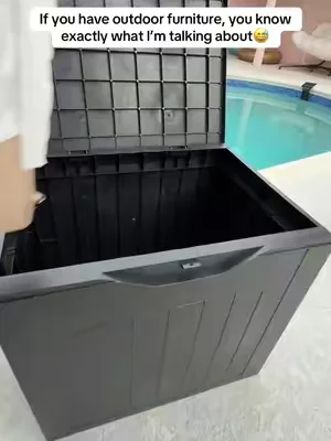 it honestly costs way less than the ones I was looking at in stores #storagebin #outdoorstorage #storagebox #dealsforyoudays 