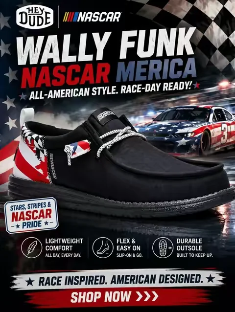 NASCAR and Dude Merica Collab!!! #TiktokShopCreatorPicks #heydudesuperbrandday #nascar 