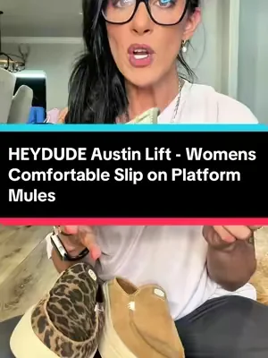 HEYDUDE Austin Lift - Womens Comfortable Slip on Platform Mules #heydudesuperbrandday #TiktokShopCreatorPicks @HeyDude 