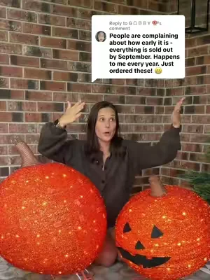 Replying to @G ᗩ ᗷ ᗷ Y 🍄 better to get them early, then to be sad when their not available!! These light up pumpkins are such a great Halloween decoration! They are going fast! #halloweendecor #summerween #pumpkins #dealsforyoudays 