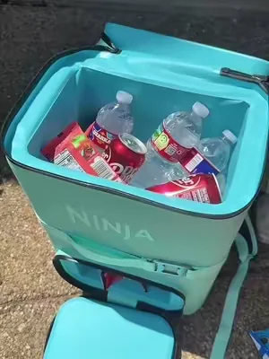 From the soccer fields to the pool and beach days, this ninja cooler is lightweight and holds everything you need #Ninja #Cooler #beachday #poolday 