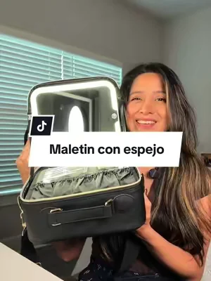 Maletín  de viaje con espejo para llevar tu maquillaje. Apto para maleta de mano #tipsdeviaje #tipsdemaquillaje #organizadormaquillaje #dealsforyoudays 