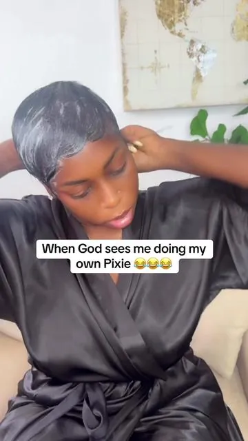 Lmaooo 😂😂😂 Anyway back to the pixie Summers here 🤓 #fyp #pixiecut  I tried this dry shampoo from @Color Wow Hair and instantly wow 🤯 